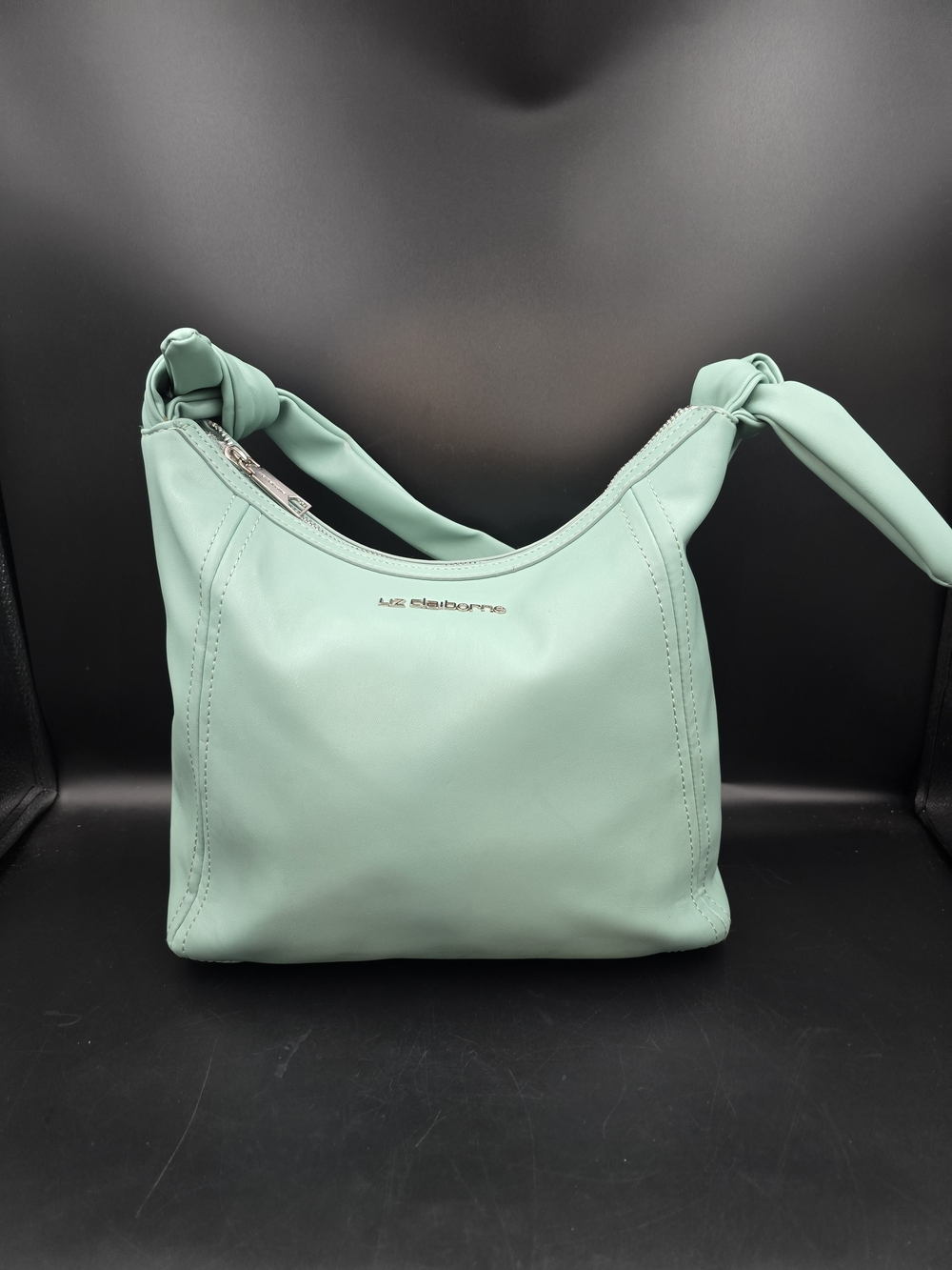 Liz Claiborne Mint Green Knot-Handle Hobo Bag